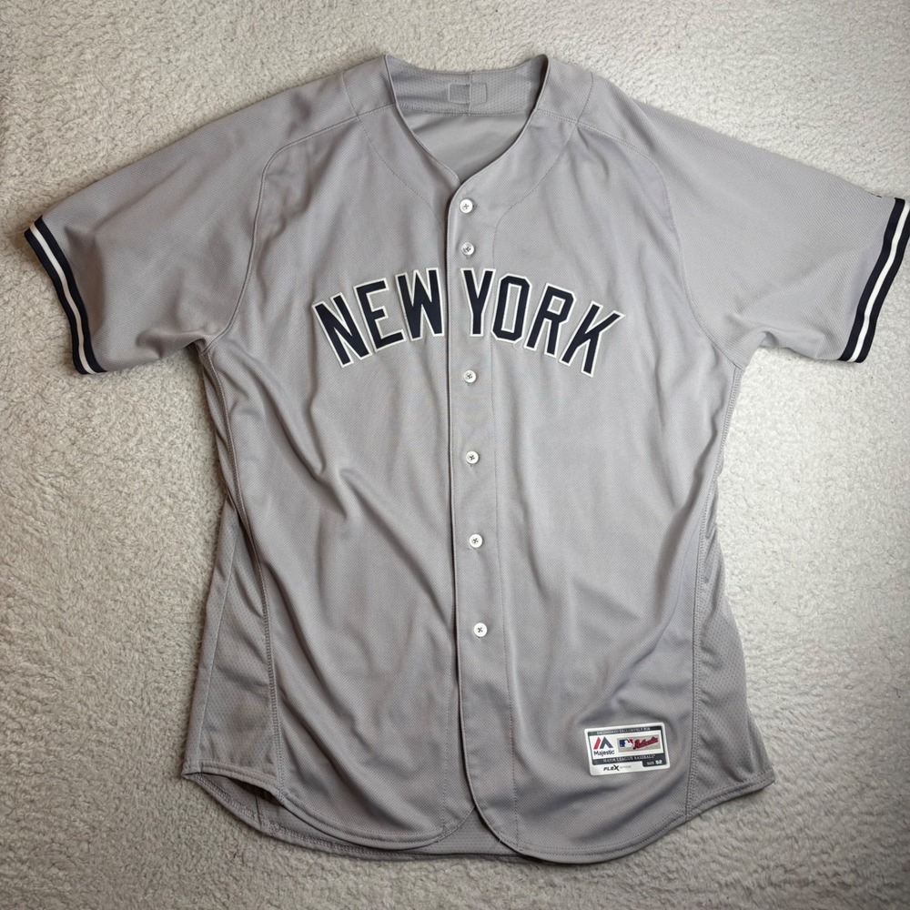 Majestic New York Yankees Robinson Cano MLB flex base Jersey Gray Size 52